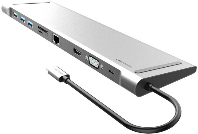 벤션 10 in 1 C타입 올인원 멀티허브 HDMI 컨버터 도킹스테이션, THOHAH, 1개