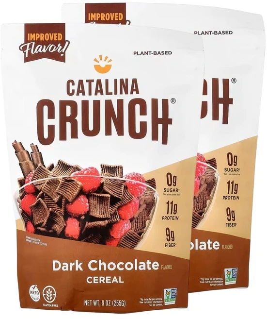 카탈리나 크런치 시리얼 다크 초콜릿 255g 2개 저당 고단백 시리얼 - 쿠팡