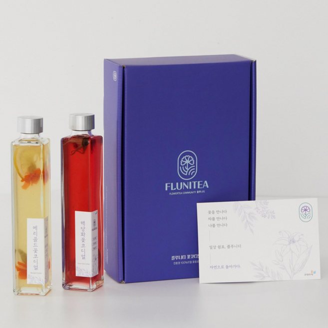플루니티 오감로 꽃코디얼 선물용 200ml 2개