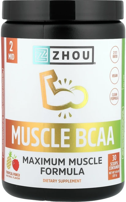 Zhou Nutrition Muscle BCAA Tropical Punch 9.06 oz 257 g - 쿠팡
