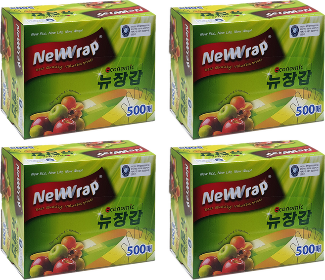 뉴랩 뉴장갑 500매, 500개, 4개
