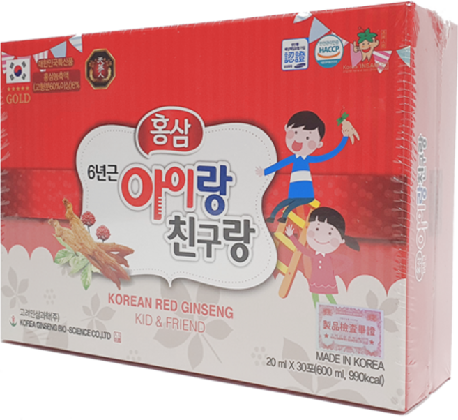 어린이 홍삼액 아이랑 친구랑 20ml 30포, 600ml, 1개