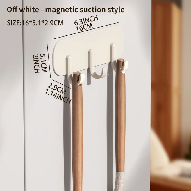 쿠쿠스토어 냉장고 자석 후크 가정 열쇠 수프 스푼 벽걸이형 기타 분류 랙 도어 후면 비천공, 02 Beige A0104B