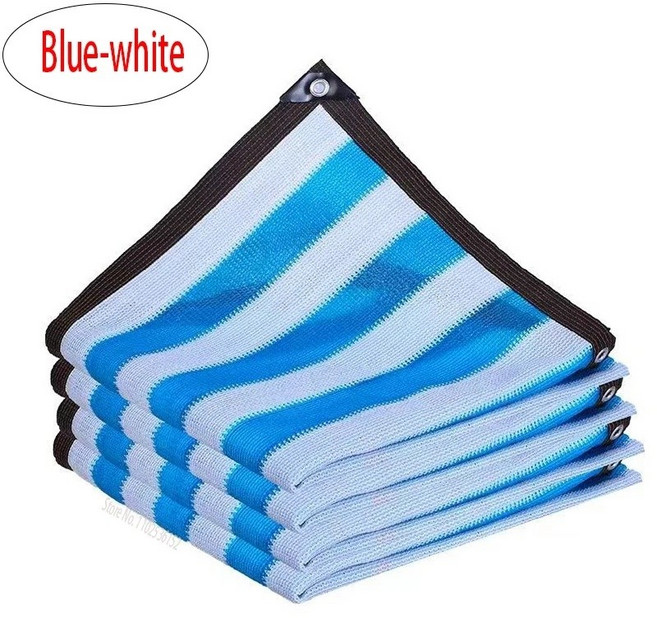 닭장 사육장 조립식 케이지 내구성 있는 햇빛 차단 쉐이드 메쉬 차양 천 테라스 식물 온실 현관에 적합 베이지 80, Blue White, 1개