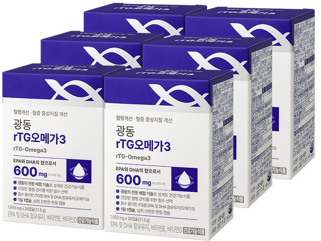 광동 rTG오메가3, 6개, 30정