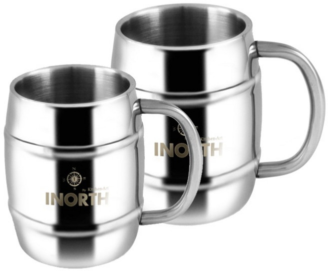 아이노스 스텐 이중 비어컵 2size 홈카페 예쁜잔 맥주잔 물잔 물컵, 97057-아이노스 이중 비어컵 300, 1개
