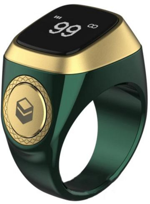 스마트링 이슬람교도를 위한 스마트 링을 ibla Zikr 기도 시간 알림을 4, 3) Green