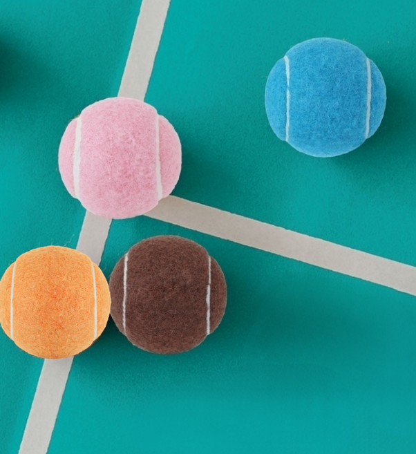 네고지오 펫 테니스볼 4pce, 4개, 브라운,오렌지,핑크,블루