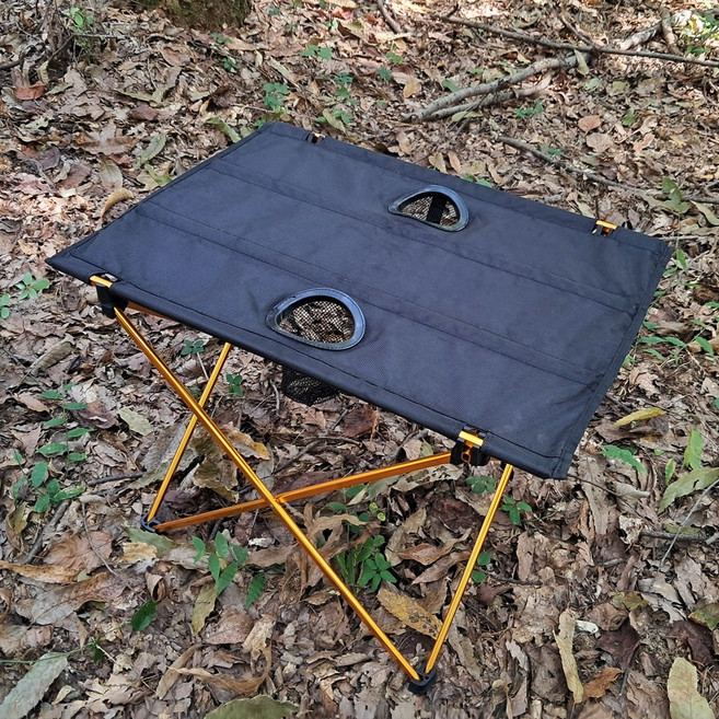 자캠 백패킹 초경량 캠핑 테이블 더블 포켓 740g, 오렌지