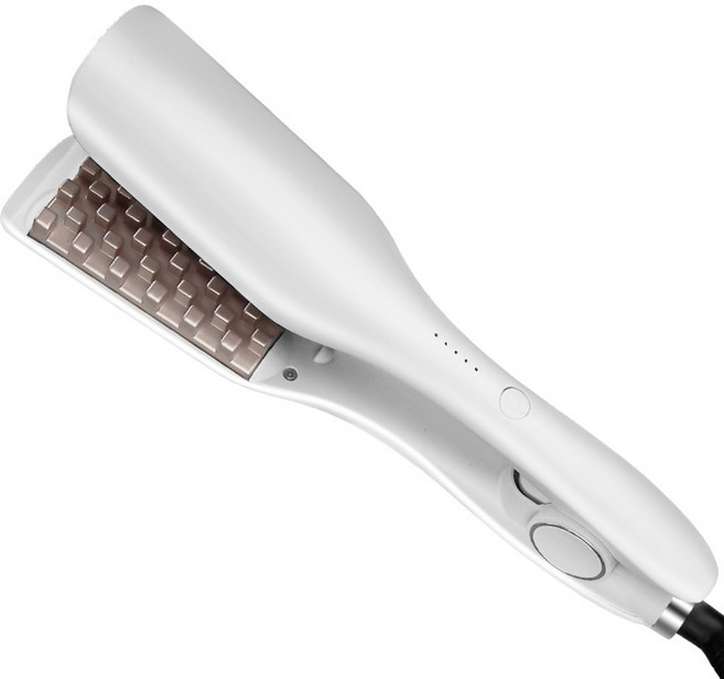 위금두 5단 온도조절 게으름뱅이 아이롱 웨이브 와플 고데기 H133, 화이트