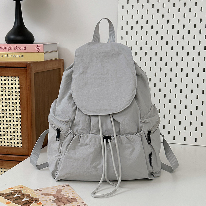 BOLEIBIO 여성백팩 나일론 가벼운 백팩 스트링 텀블러 보부상 백팩 방수 가방 캐릭터 피우치증정