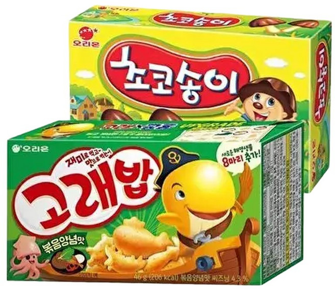 오리온 고래밥 볶음양념(46g) 10개 + 초코송이(50g), 46g