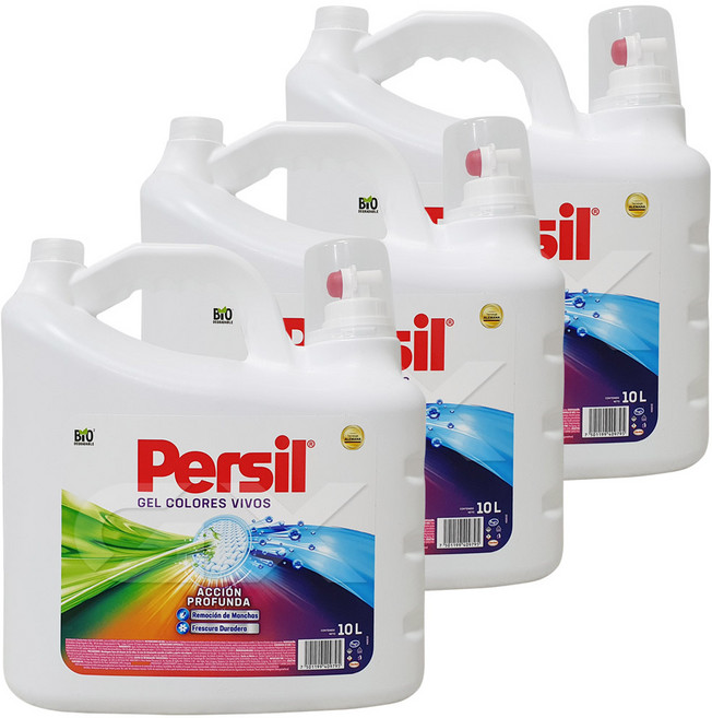 퍼실 컬러 액상세제 본품, 10L, 3개