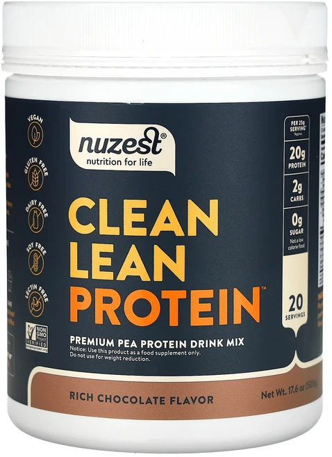 새해 건강을 선물하세요 Nuzest 깨끗한 저지방 단백질 리치 초콜릿 500g(17.6oz) 특별관리진행, Nuzest깨끗한저지방단백질리치초콜릿500g176oz - 쿠팡