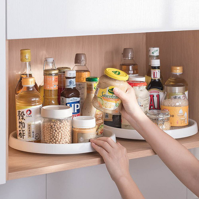스윗브릿지 다용도 회전 트레이 화장품 양념통 쟁반 선반 정리대, 1개