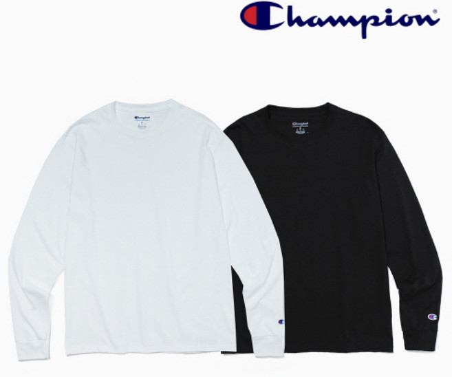 챔피온 CC8C 무지 긴팔티