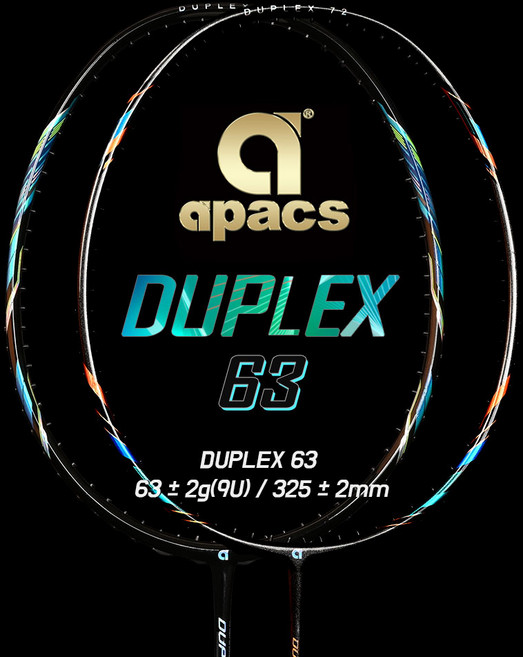 아펙스 듀플렉스 63 72 초경량 배드민턴라켓 7U 9U, 1개