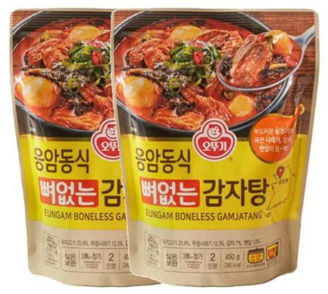 오뚜기 응암동식 뼈없는 감자탕 450g 2개, 6세트