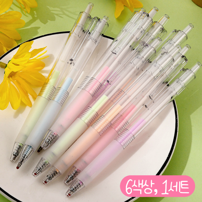 클린제이 다이어리 꾸미기 6종 세트 볼펜형 글루펜, 1세트, 혼합색상