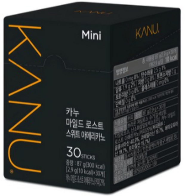 카누 마일드 로스트 스위트 아메리카노 미니 원두커피믹스, 2.9g, 100개