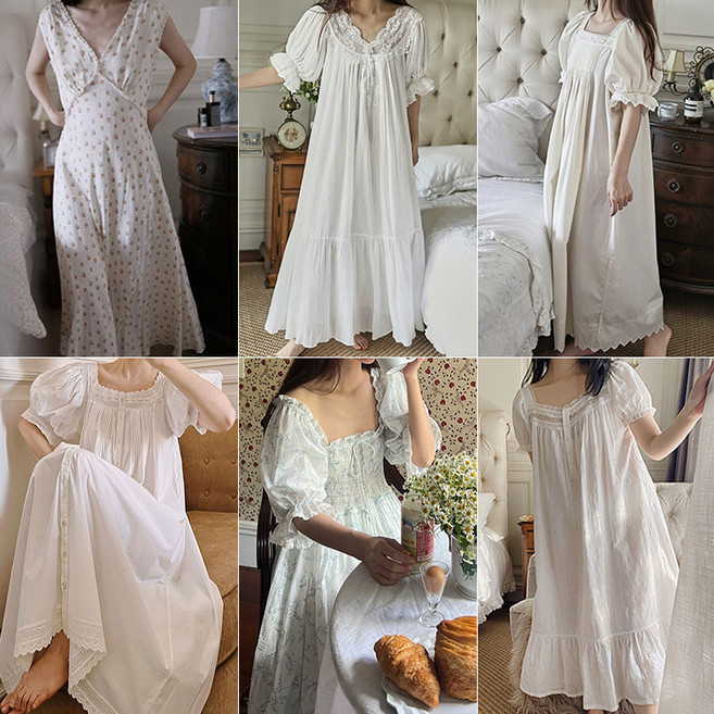 레이스 프릴 공주 여름 원피스 잠옷
