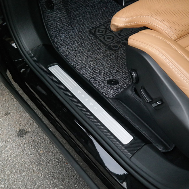 콘보이 볼보XC60 도어커버 실내커버 튜닝 인테리어 몰딩 액세서리, 도어스텝커버-블랙카본, 볼보XC60(17~)