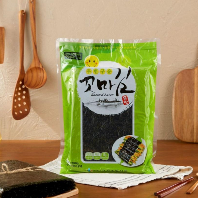 유창김 본사 두번구운 꼬마김 (전장) 100매 230g 1봉, 1개