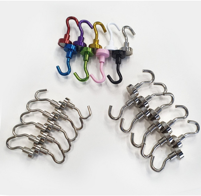 [정글스튜디오] 초강력 미니 자석고리 10p 세트 12mm 16mm 실버 컬러 자석걸이 후크