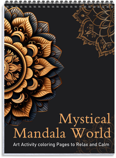 NICEROSE 성인용 색칠하기 책 신비한 만다라 월드 테마 컬러링북 - 스트레스 해소 창의력 향상 - 어른 색칠공부 - 컬러 테라피 - 24개의 만다라 색칠 도안 포함, Mystical Mandala World