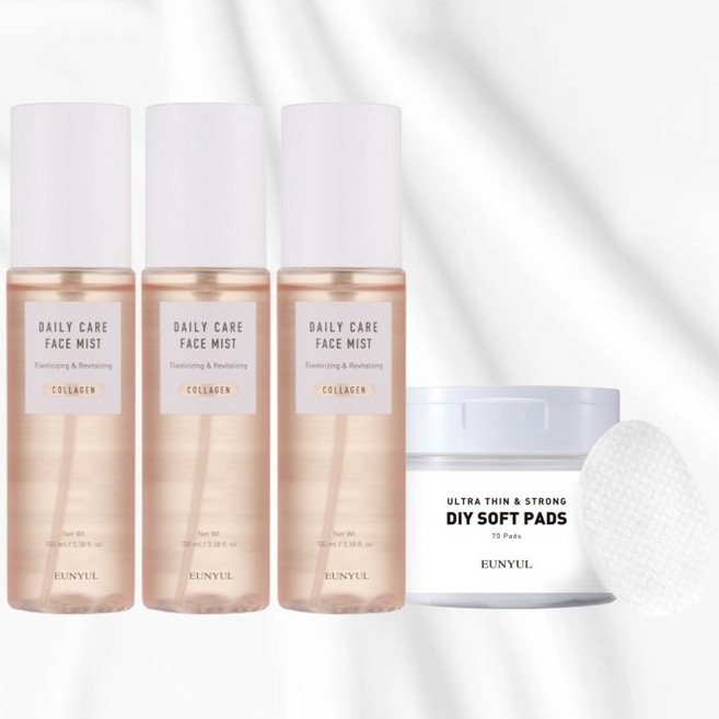 은율 데일리 케어 콜라겐 스킨케어 세트(미스트3EA 앰보패드70매), 1, 100ml