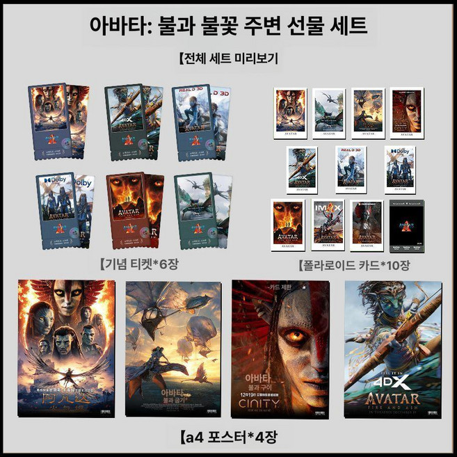 아바타 피어스 오브 더 파이어 영화 포스터 셀프 인쇄 기념품 세트, 1개