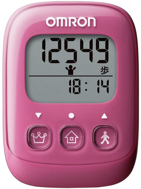 OMRON 歐姆龍 HJ-325 計步器 大字體顯示 簡單操作, 粉色, 1個