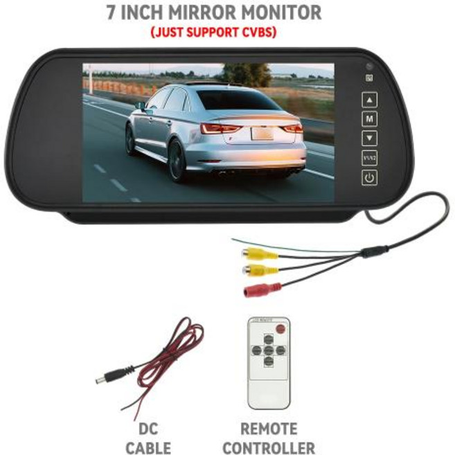 MJDOUD 7 인치 자동차 AHD 룸 미러 모니터 차량 주차 TFT LCD HD 스크린 후면보기 카메라 Rervesing Dispaly Universal, 1)701A