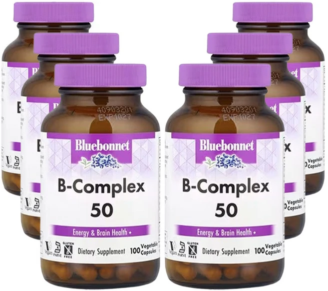블루보넷 뉴트리션 B-복합체 50 100베지 캡슐, 6개, 100정 - 쿠팡