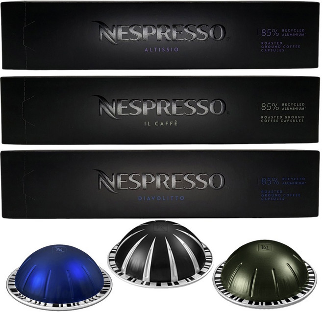 네스프레소 정품 캡슐커피 에스프레소 (진하고 고소한맛) 베스트 셋트구성, 1세트, 3개입, 64g