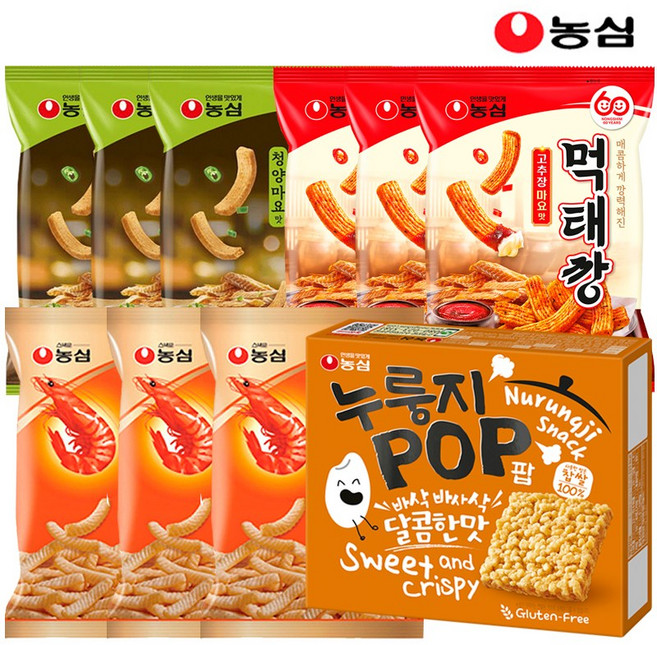 농심 누룽지팝 1 +먹태깡 고추장마요맛 3 +먹태깡 3 +새우깡3, 1개