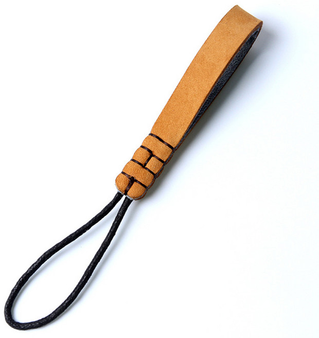 핸드메이드 가죽 자동차 키홀더, 노란색 + 회색, 1개