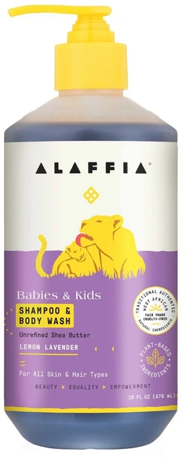 알라피아 베이비 키즈 샴푸 바디 워시 레몬 라벤더, 1개, 473ml - 쿠팡