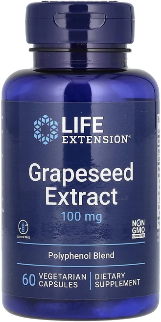 라이프익스텐션 포도씨 추출물 100mg 베지캡슐 60정, 2개 - 쿠팡