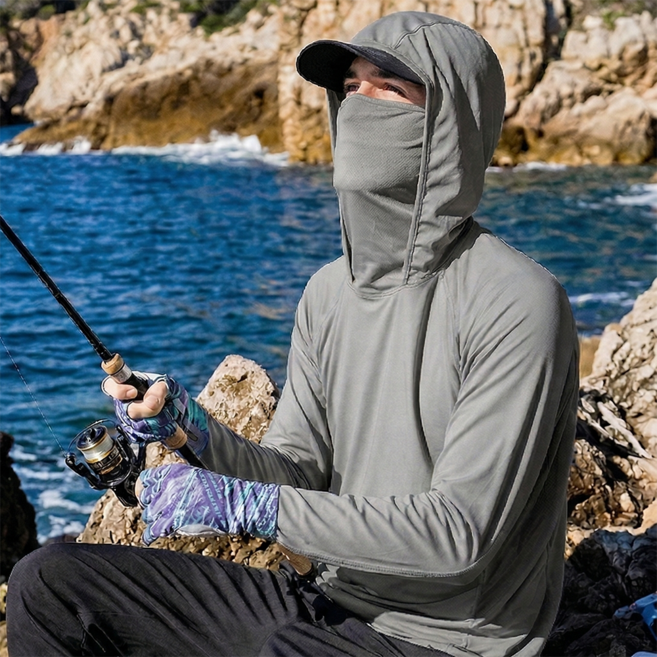 [웨어앤웨어] 후드 마스크 일체형 티셔츠 자외선차단 통기성 넥워머 버프