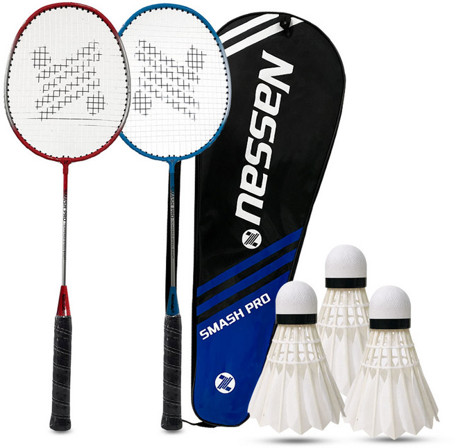 낫소 스매시 프로 배드민턴라켓+셔틀콕 3입 세트 초보자 입문자 추천, 1개