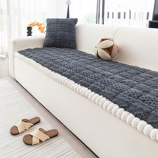 FEIFAN 털빠짐 적은 퀼팅 안미끄 초극세사 겨울 소파패드 4인용