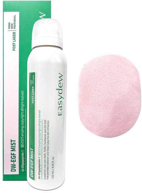 [엔핑] 대웅제약 이지듀 포스트레이저 뿌리는 세럼 DW-EGF 이지에프 미스트 + 세안 퍼프, 1개, 120ml