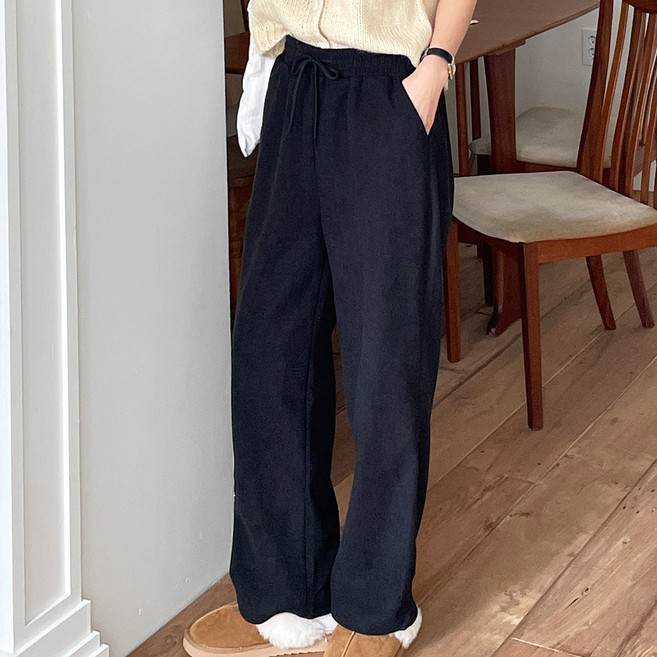 MUGIO 여성 코듀로이 골덴 와이드 팬츠