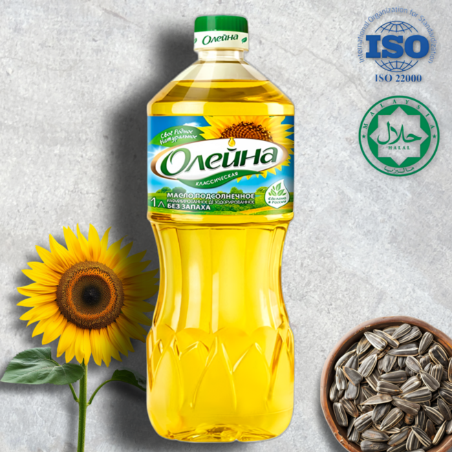 올레이나 정제 천연 해바라기씨유 유럽 러시아 먹거리 OLEINA SUNFLOWER OIL (RUSSIA), 1개, 1L
