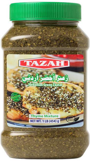 타자 자아타르 요르단 자타르 향신료 블렌드 그린 자아타르 타임 혼합물 453그램 병, Jordanian, 1개