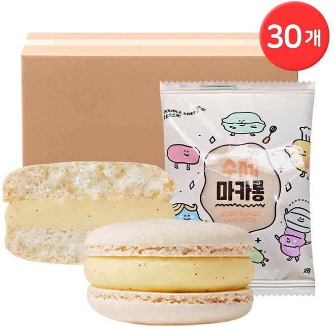 CJ프레시웨이 수제마카롱 바닐라, 수제마카롱 바닐라 18g x 30개, 18g, 30개