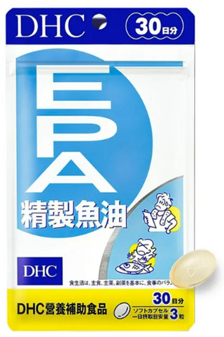 DHC EPA精製魚油 30日份 促進心血管健康 Omega-3脂肪酸, 90顆, 1個