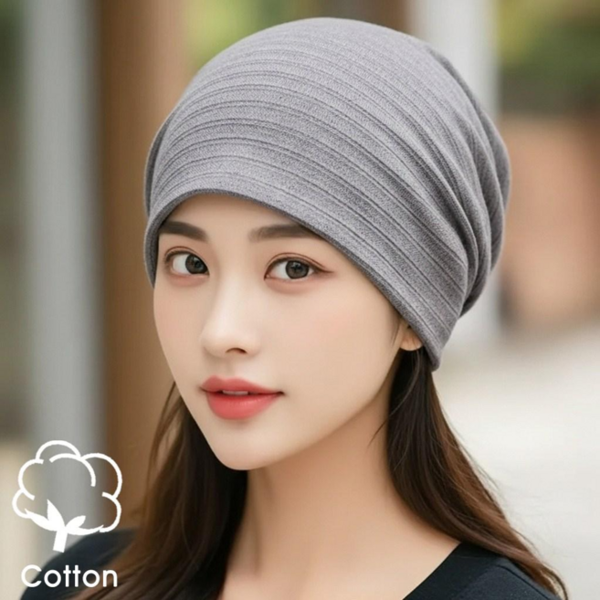 부드러운 비니모자 항암모자 사계절 순면 남녀공용 통기성 좋은 편한모자