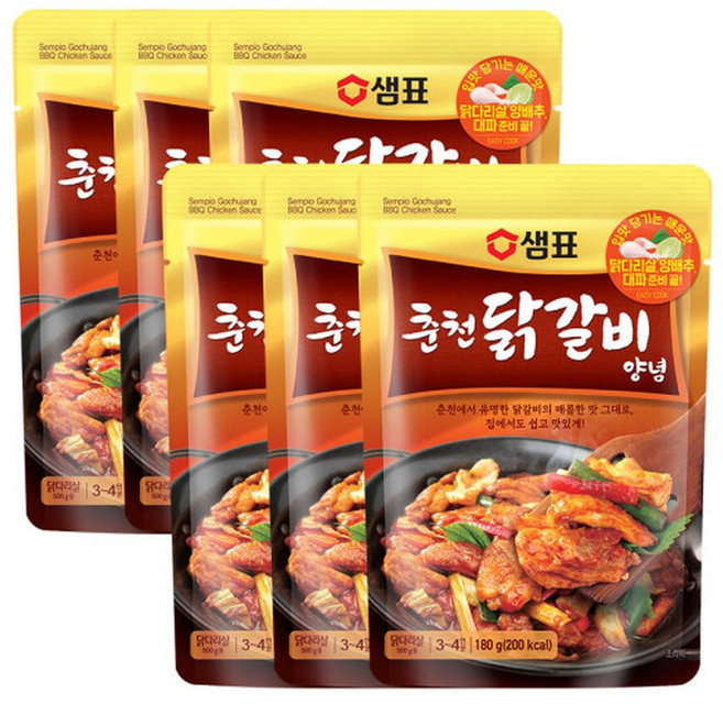 샘표 춘천 닭갈비 양념 180g 6개